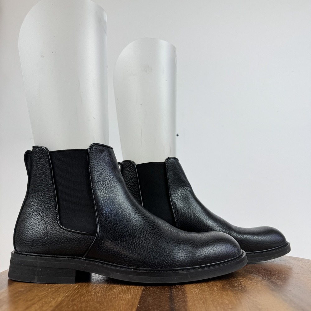Mens Nordstrom Bradley Black Leather Comfort Casual Chelsea Ankle Boots Size 7 M
